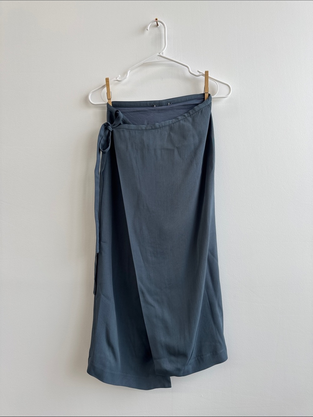 St. Agni Slate Blue Wrap Midi Skirt